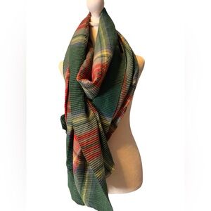 Mavi Green Red Plaid Oversized Blanket Scarf Wrap Cozy Tartan OS